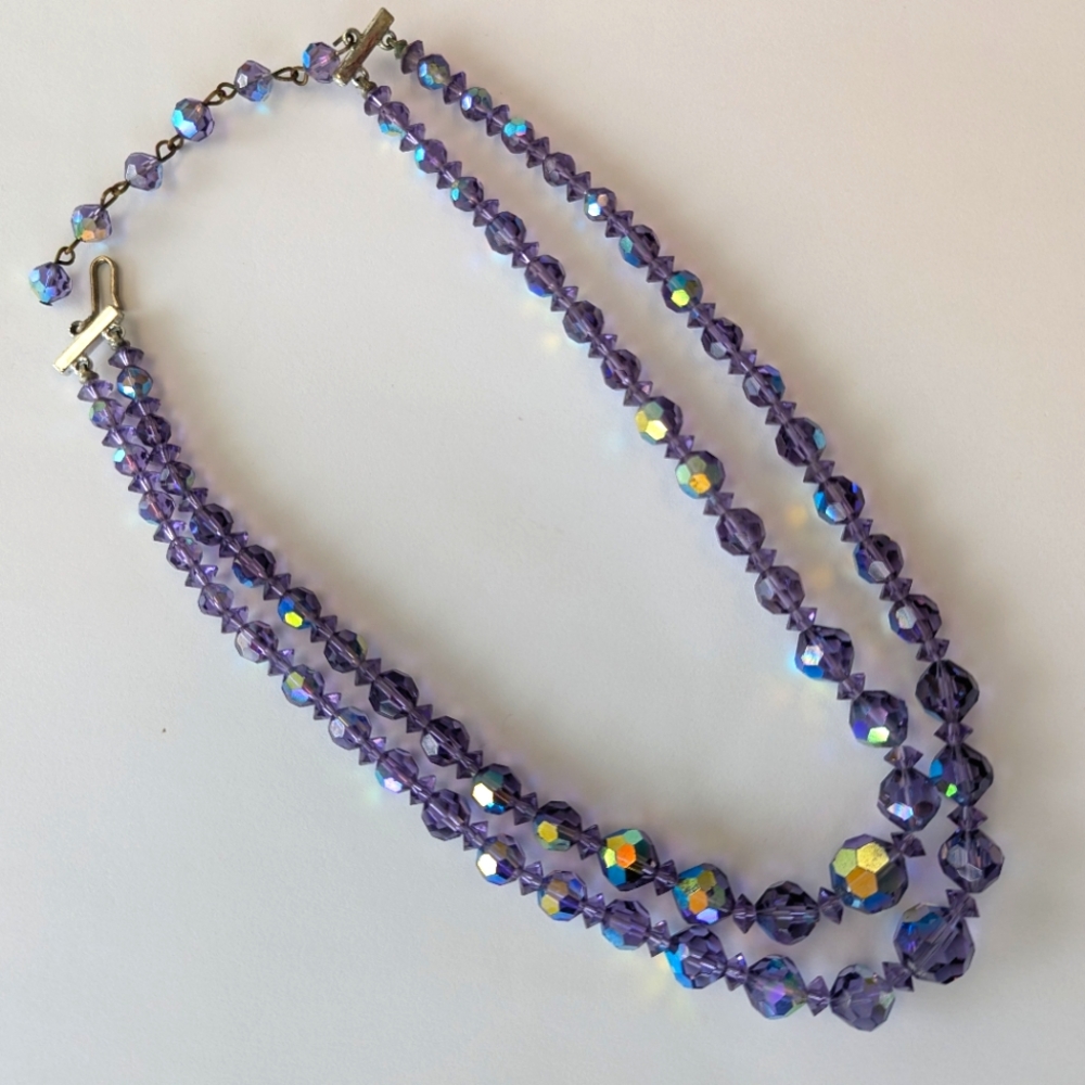 EVC PURPLE AB CRYSTAL NECKLACE - Picture 3 of 10